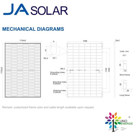 M54D40-425/Modulo fotovoltaico bifacciale JA Solar 425W cornice nera - JAMB