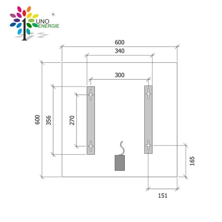 400WATT PANNELLO INFRAROSSI RADIANTE VETRO BIANCO 60X60 ONDA LUNGA