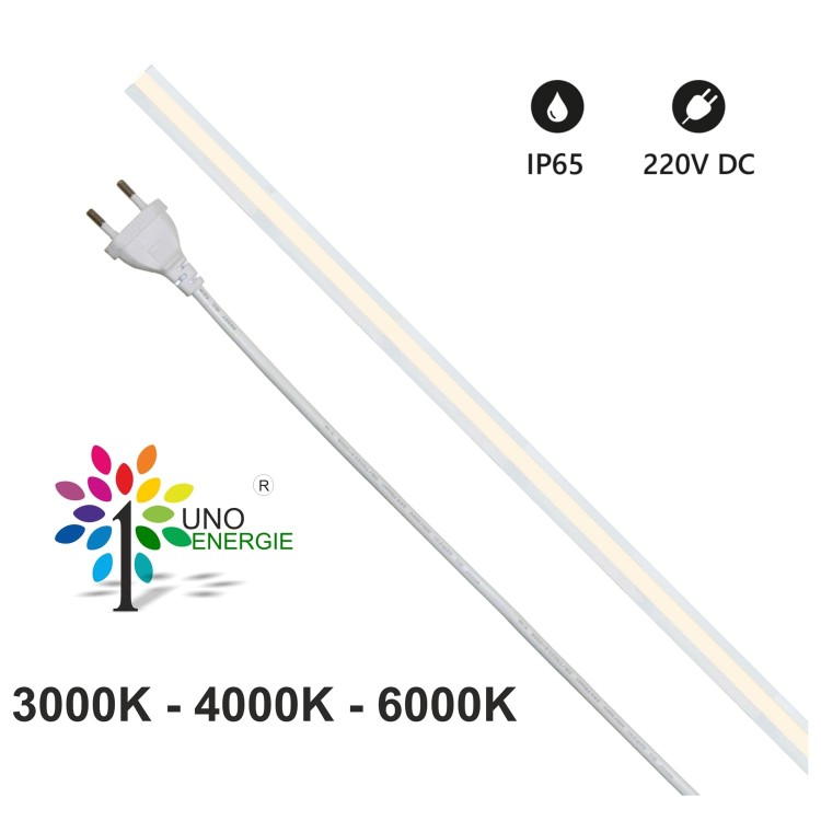 STRISCIE LED COB IP65 3000/4000/6000K 220V 14/15W/m 1080/1130/1230lm/m