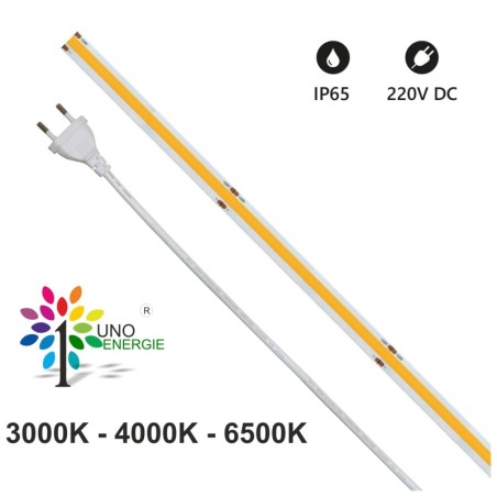 STRISCIE LED COB IP65 3000/4000/6500K 220V 14/15W/m 1200/1300/1350lm/m