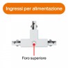 Connettore Tipo "T" Trifase, Bianco, Alimentazione Centrale, SX 1