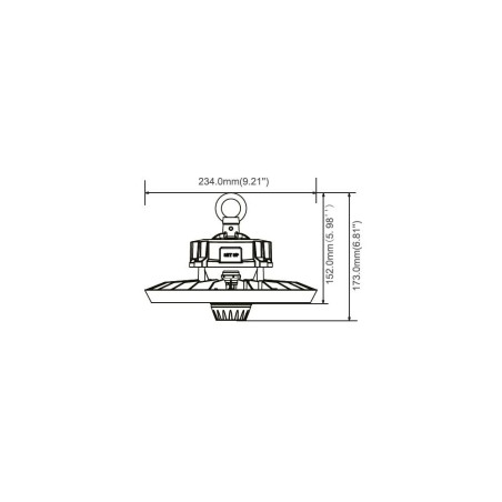 Campana LED Potenza Regolabile 55/75/100W CCT Bianco Variabile, 215 lm/W, IP65 - LIFUD