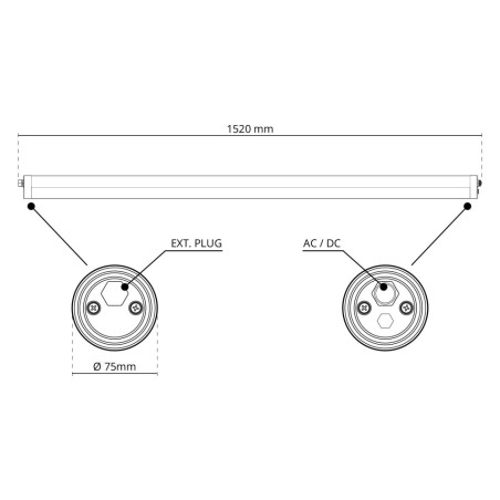 Plafoniera LED 150cm 50W IP69K in PMMA - PHILIPS Xitanium
