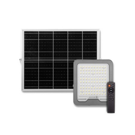 Faro LED Solare 200W 4000K IP66, Telecomando Incluso, 3000 lumen - SERIE PRO