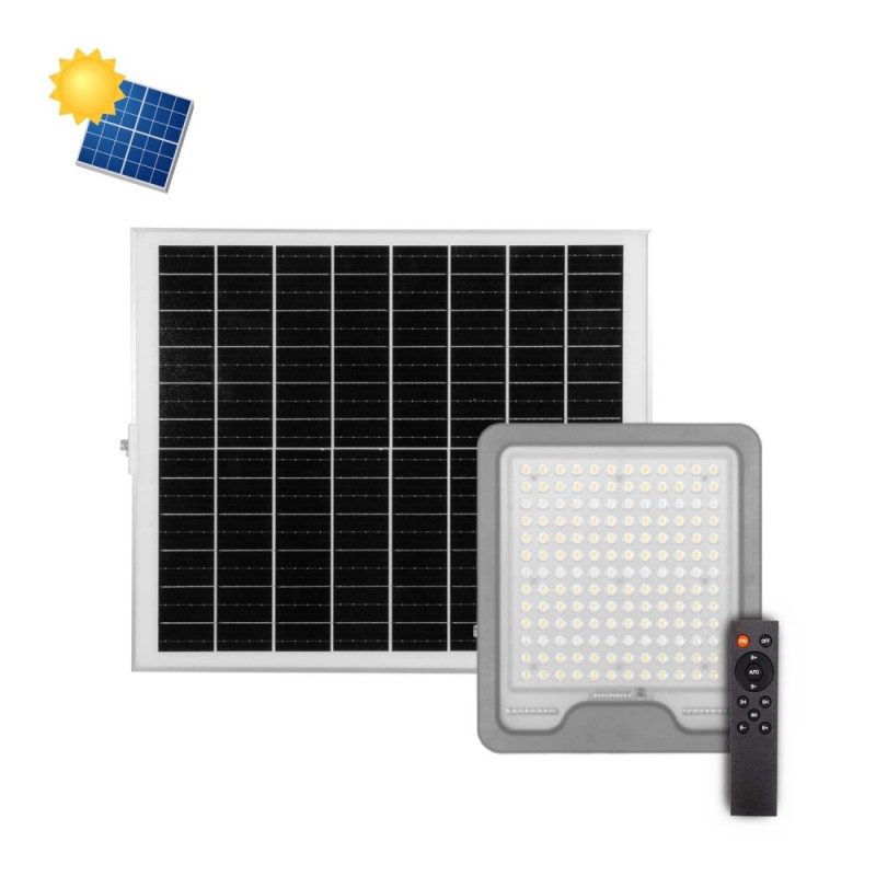 Faro LED Solare 300W 4000K IP66, Telecomando Incluso, 4500 lumen - SERIE PRO