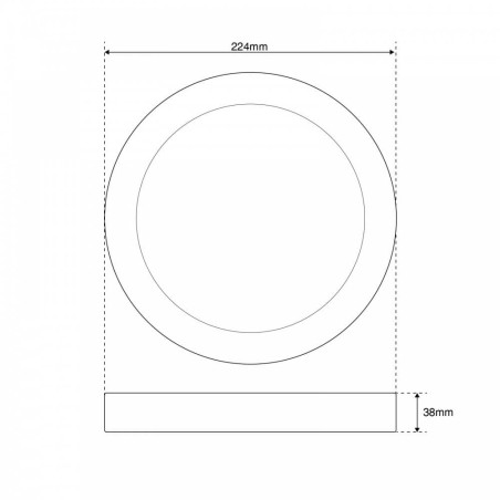 Plafoniera LED Rotonda 20W 2.000lm no Flickering Ø225mm - Dimmerabile
