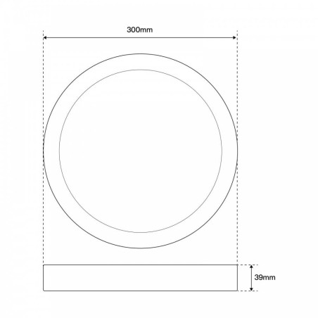 Plafoniera LED Rotonda 30W 3.000lm no Flickering Ø300mm