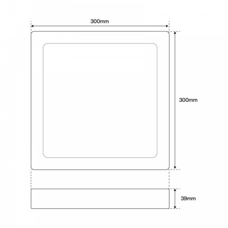 Plafoniera LED Quadrata 30W 3.000lm no Flickering 300x300mm