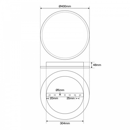 Plafoniera LED 36W Ø400mm PHILIPS CERTADRIVE Nera 4.680lm CCT