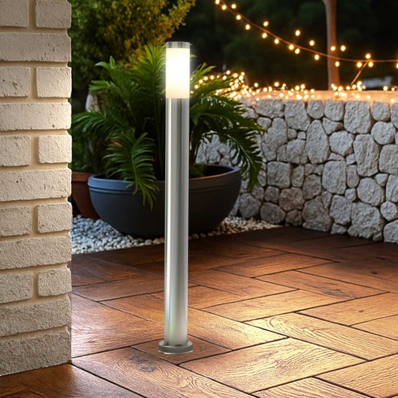 Paletto da Giardino 100cm Acciaio Inox IP54, IK06 - Base E27