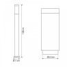 Paletto da Giardino 100cm, acciaio inox NERO, IK06, IP54, base E27