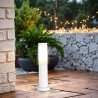 Paletto da Giardino 40cm, acciaio inox BIANCO, IK06, IP54, base E27