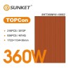 Modulo Fv Sunket monocristallino 360Wp, colore arancione, RAL 8001, celle TOPCon 16 bus bar.