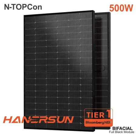 Panello solare Hanersun HN21RN-54HT500W Full Black MC4-EVO 2A Bifacciale