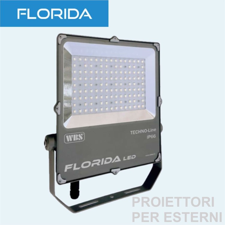 Proiettore industriale serie FLORIDA Led 60/110/160/200W - 4000°K - ottica 140x80°