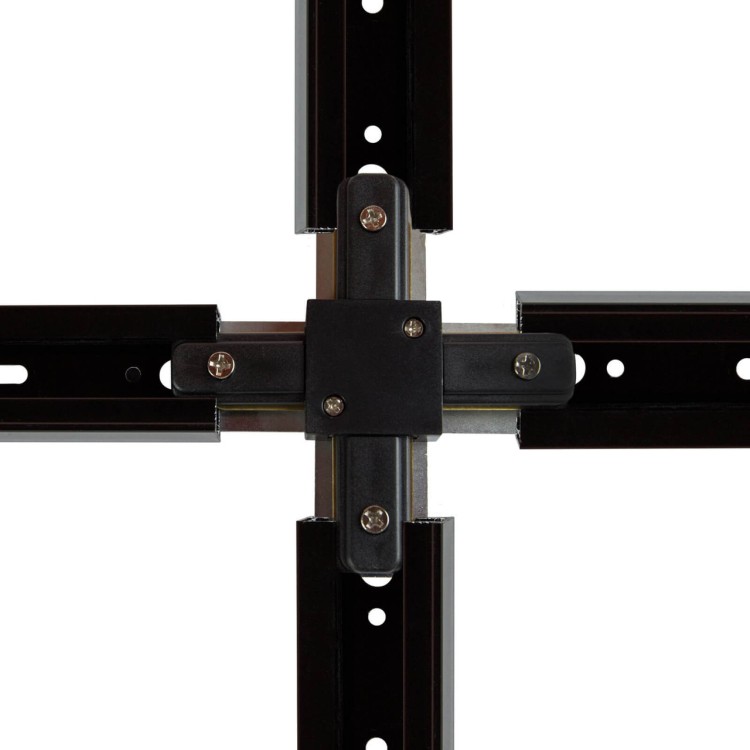 Connettore tipo X per binario Monofase Nero, serie "Solid"