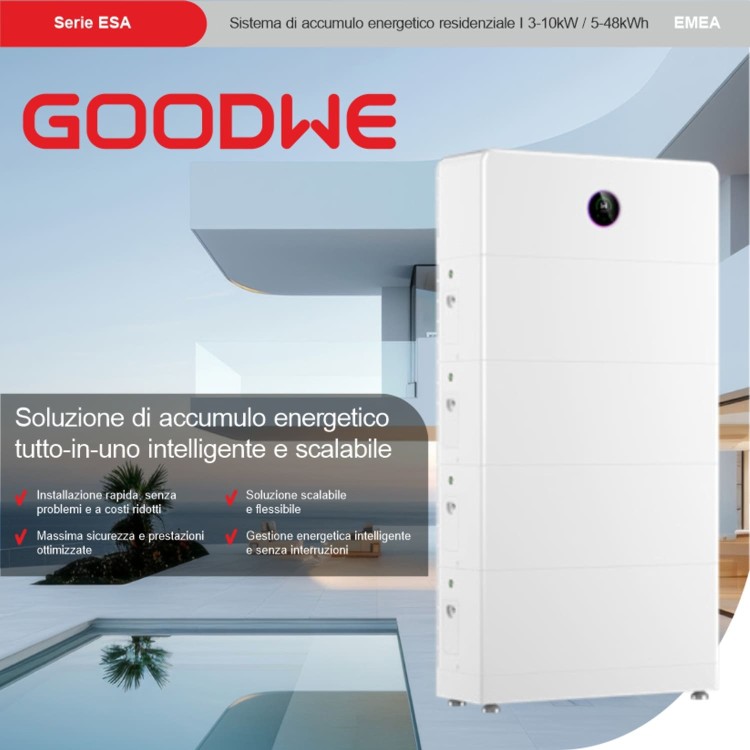KIT SISTEMA ALL IN ONE MONOFASE DA 6kW + ACCUMULO DA 9kWh GOODWE