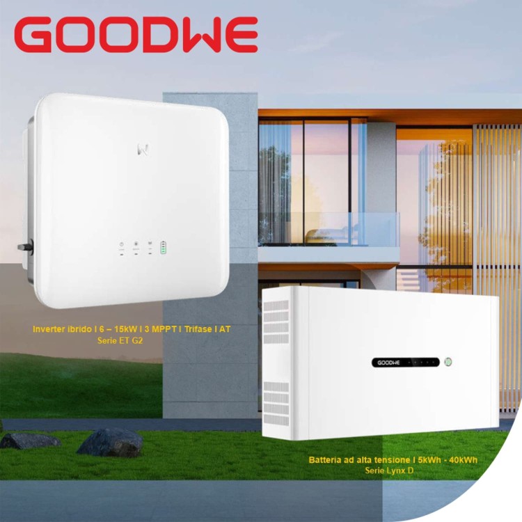 KIT TRIFASE DA 10kW + ACCUMULO A SCELTA DA 5-10-15-20kWh IP65 GOODWE